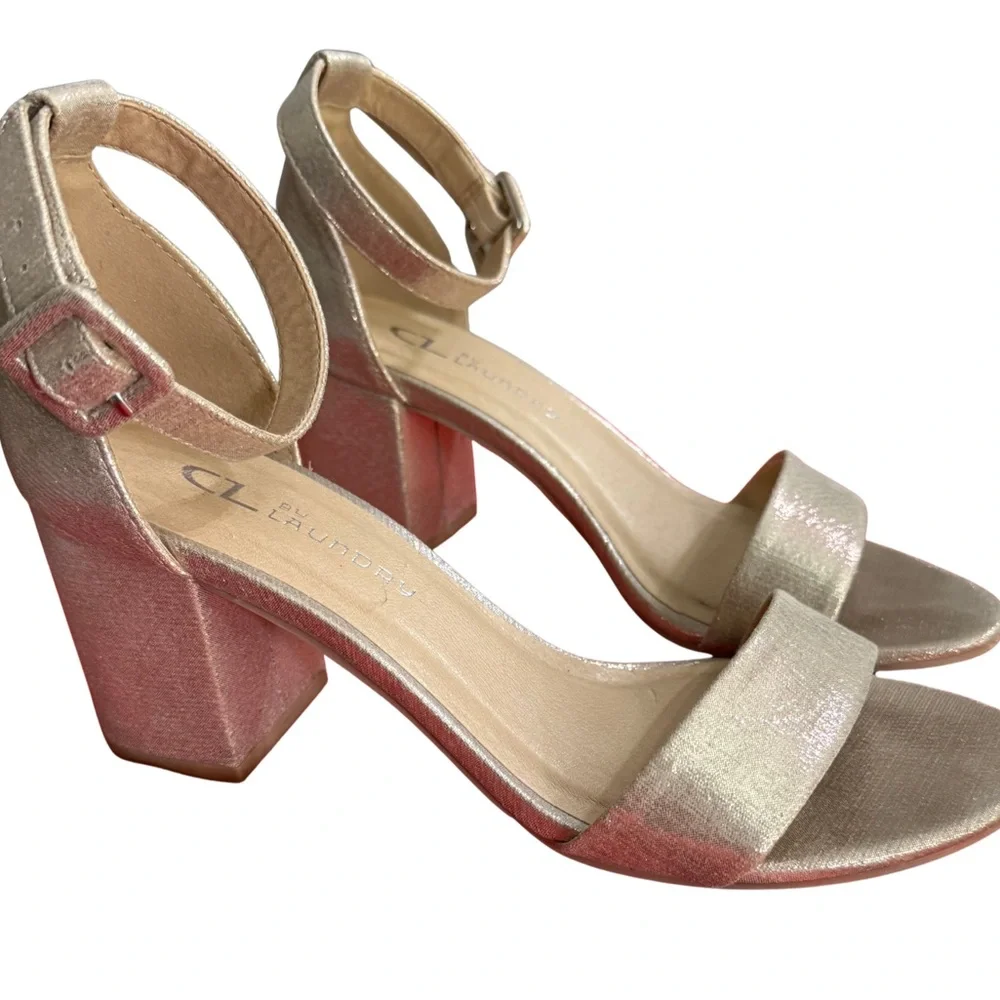 CL by Laundry Metallic‎ Ankle Strap Heels